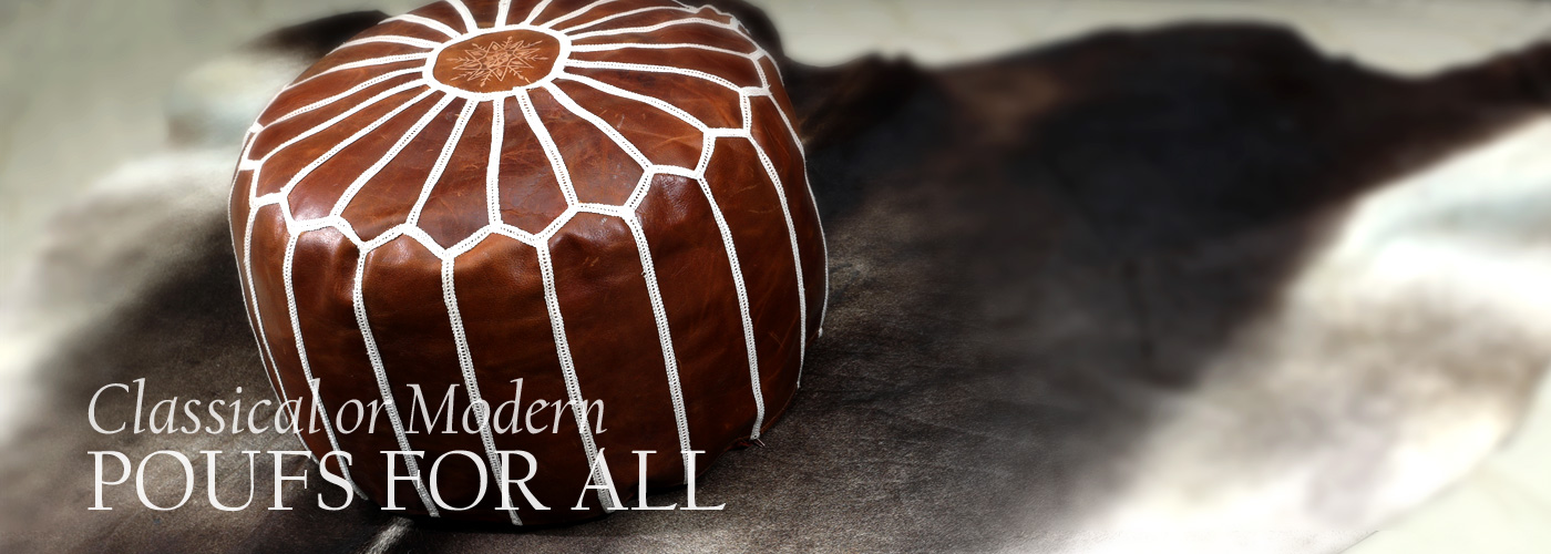 Leather Poufs